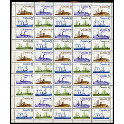 canada stamp 703a inland vessels 1976 M FULL SHEET BL %2B 8 VARIETY