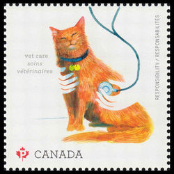 canada stamp 2829c veterinarian examining cat 2015