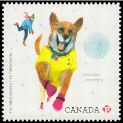 canada stamp 2831 dog chasing snowball 2015