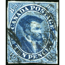 canada stamp 7a jacques cartier used fine with a major re entry 10d 1855