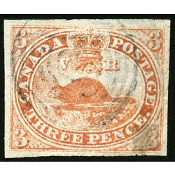 canada stamp 1 beaver used vf 3d 1851