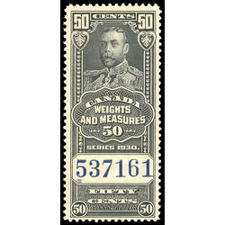 canada revenue stamp fwm65 weights and measures george v 50 1930