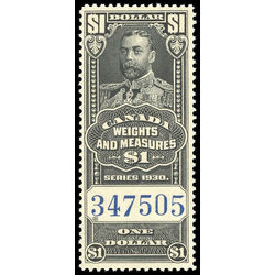 canada revenue stamp fwm67 weights and measures george v 1 1930