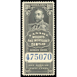 canada revenue stamp fwm68 weights and measures george v 1 50 1930