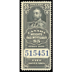 canada revenue stamp fwm70 weights and measures george v 5 1930