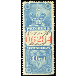 canada revenue stamp fwm6 weights and measures crown 1 1876