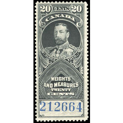 canada revenue stamp fwm58 weights and measures george v 20 1915