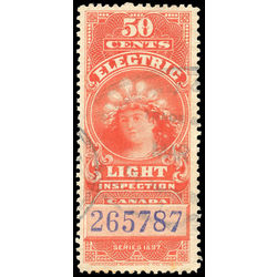 canada revenue stamp fe10 electric light inspection 50 1900