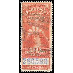 canada revenue stamp fe11 electric light inspection 60 1900