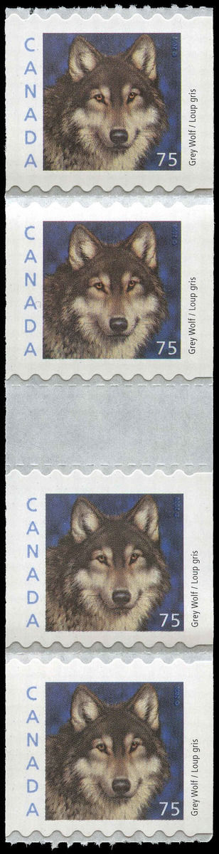 Buy Canada #1880i - Grey Wolf (2000) 4 x 75¢ - Multicoloured - Gutter ...