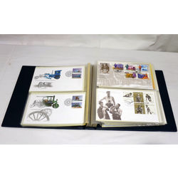 uni safe fdc album filled with 98 different first day covers that range from 1993 to 1999