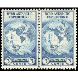 us stamp postage issues 753 byrd expd no gum 3 1935 pair mng vert lign