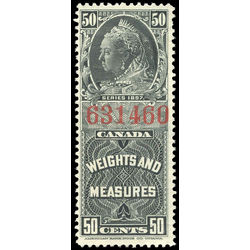 canada revenue stamp fwm39 weights and measures victoria 50 1897