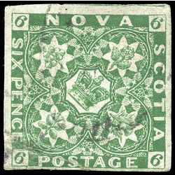 nova scotia stamp 5 pence issue 6d 1857 U VF 004