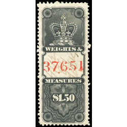 canada revenue stamp fwm11 crown weights and measures 1 50 1876