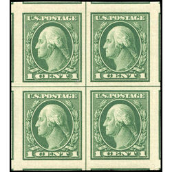 us stamp postage issues 408lpa washington 1 1912 CENTER LINE BLOCK MNH