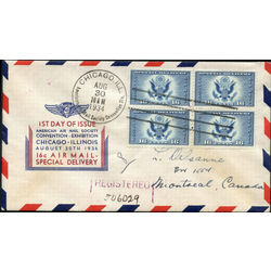 united states first day cover with block of ce1