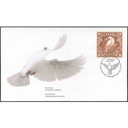 canada stamp 1814 dove of peace on branch 95 1999 FDC 002