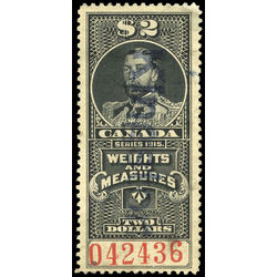 canada revenue stamp fwm57 weights and measures george v 2 1915