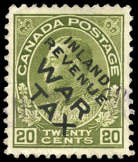 Buy War Tax MR2Ci 1915 20 Used Very Fine U VF 003 Arpin   Canada Stamp Mr War Tax Mr2ci War Tax 20 1915 U Vf 003 