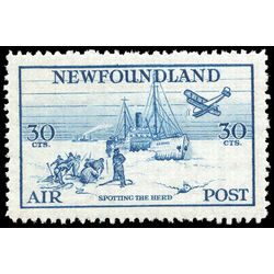 newfoundland stamp c15 spotting the herd 30 1933 m xfnh 001