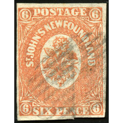 newfoundland stamp 13 pence second issue 6d 1860 U VF 013