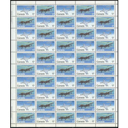 canada stamp 874a military aircraft 1980 M PANE