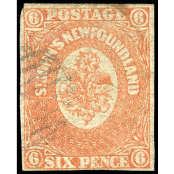 newfoundland stamp 13 pence second issue 6d 1860 U F 011