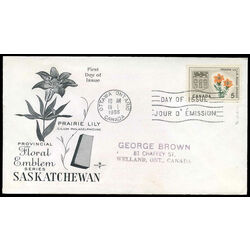 canada stamp 425 saskatchewan prairie lily 5 1966 fdc 001