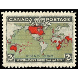 canada stamp 85 christmas map of british empire 2 1898 m vfnh muddy 008