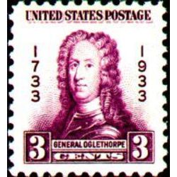 us stamp postage issues 726 general oglethorpe 3 1933