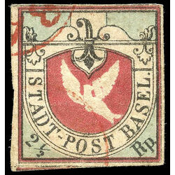 switzerland stamp 3l1 dove of basel 2 r 1850