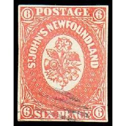 newfoundland stamp 6 pence first issue 6d 1857