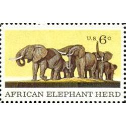 us stamp 1388 african elephant herd 6 1970