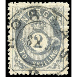 norway stamp 17b post horn and crown 1874