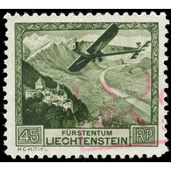 liechtenstein stamp c5 airplane over rhine valley 1930