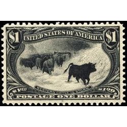 us stamp 292 western cattle in storm 1 0 1898