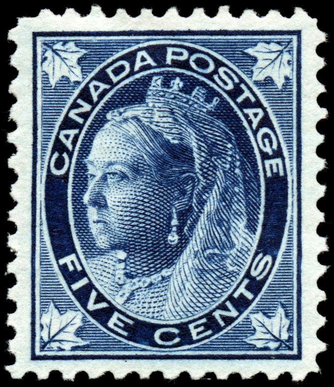 Buy Canada #70 - Queen Victoria (1897) 5¢ - Dark Blue - Bluish Paper ...