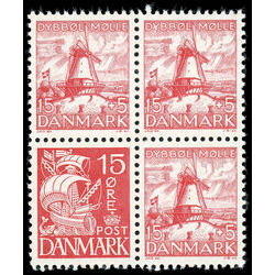 denmark stamp 228b wavy lines and numeral of value 1937