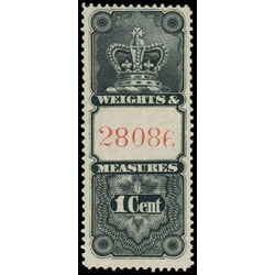 canada revenue stamp fwm13 crown weights and measures 1 1878