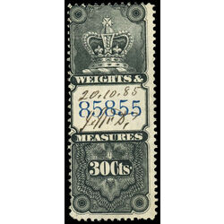 canada revenue stamp fwm28 crown weights and measures 30 1885