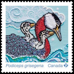 canada stamp 3378b podiceps grisegena 2023