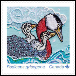 canada stamp 3380 podiceps grisegena 2023