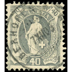 switzerland stamp 84b helvetia numeral 40 1901