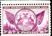 postage issues 1935 seal michigan state stamps stamp generic collections
