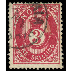 norway stamp 18a post horn and crown 1874