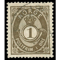 norway stamp 35 post horn 1886