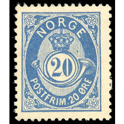 norway stamp 44 post horn 1886