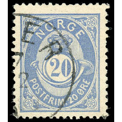 norway stamp 44a post horn 1883