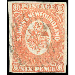 newfoundland stamp 13 pence second issue 6d 1860 U VF 018